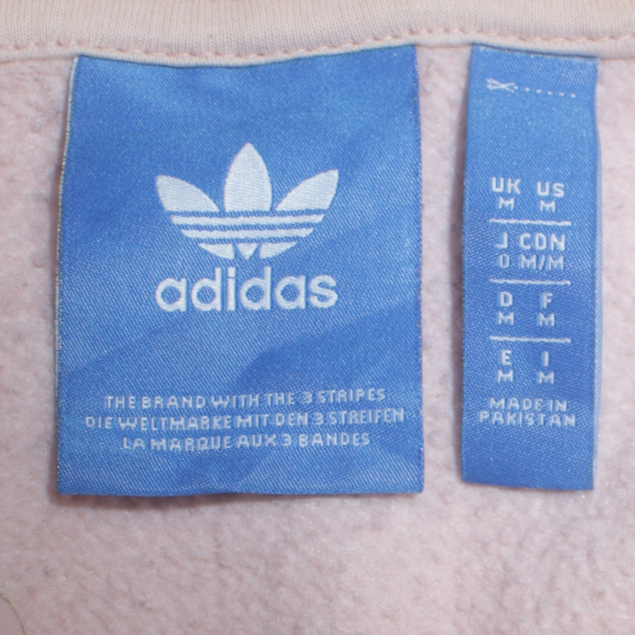 Adidas Women Beige Pullover Hoodie Medium Hooded Logo Sweatshirt