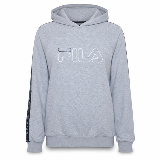 Fila Womens Grey Pullover Hoodie XS Logo Tape Detail