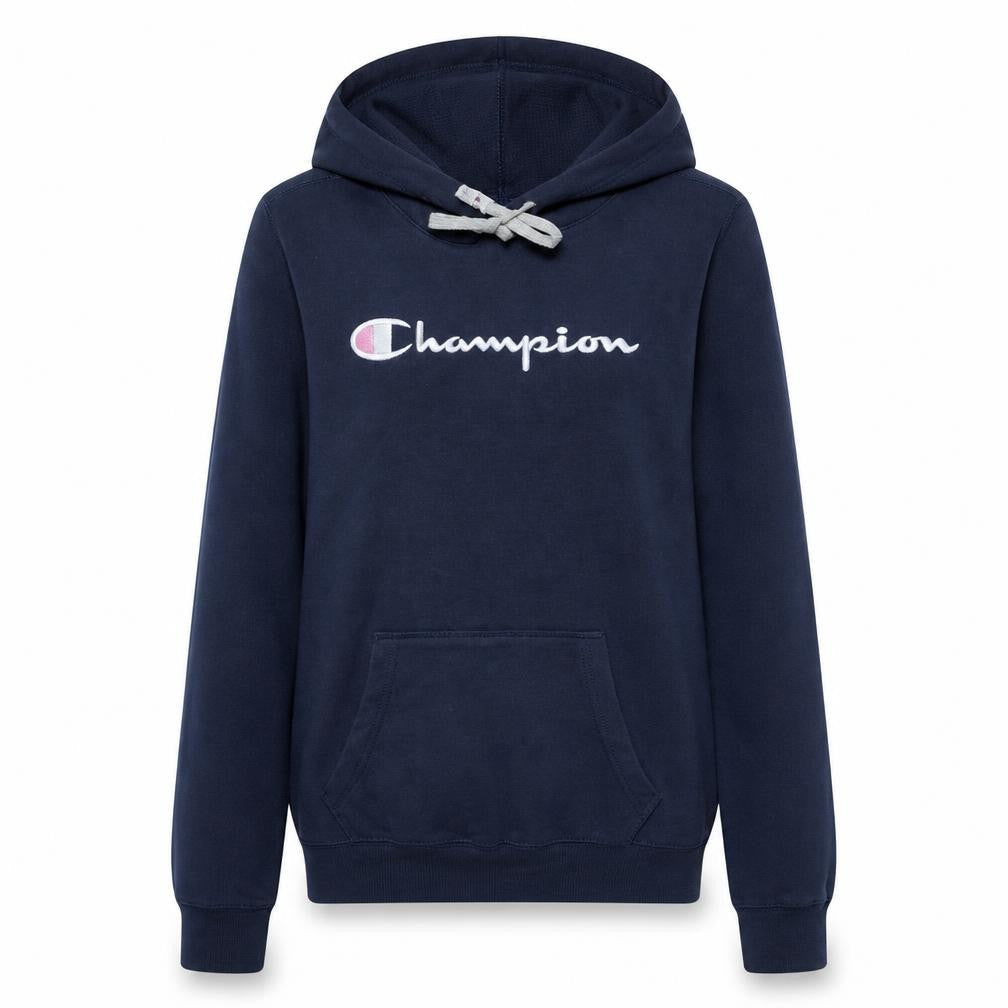 Champion Women's Navy Blue Medium Pullover Hoodie with Logo