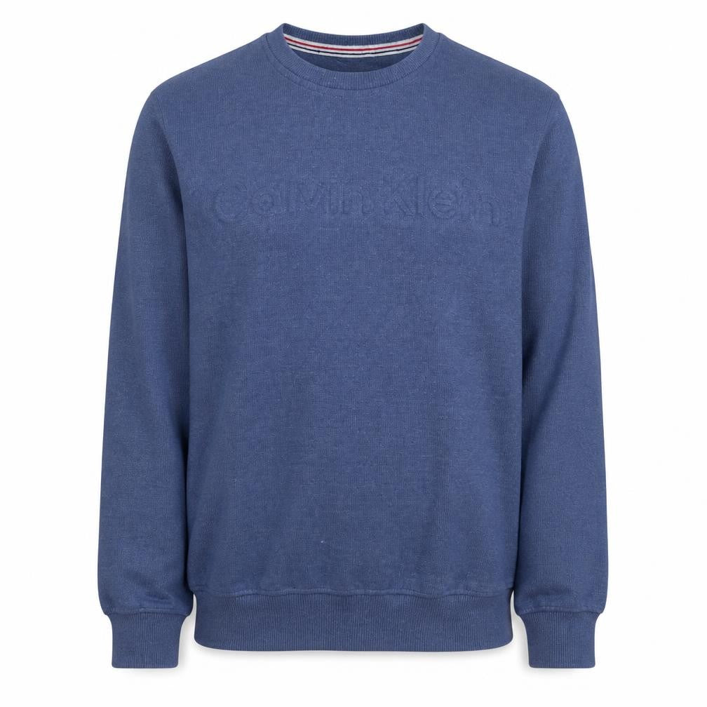 Calvin Klein Jeans Men's Blue Crew Neck Logo Sweatshirt M
