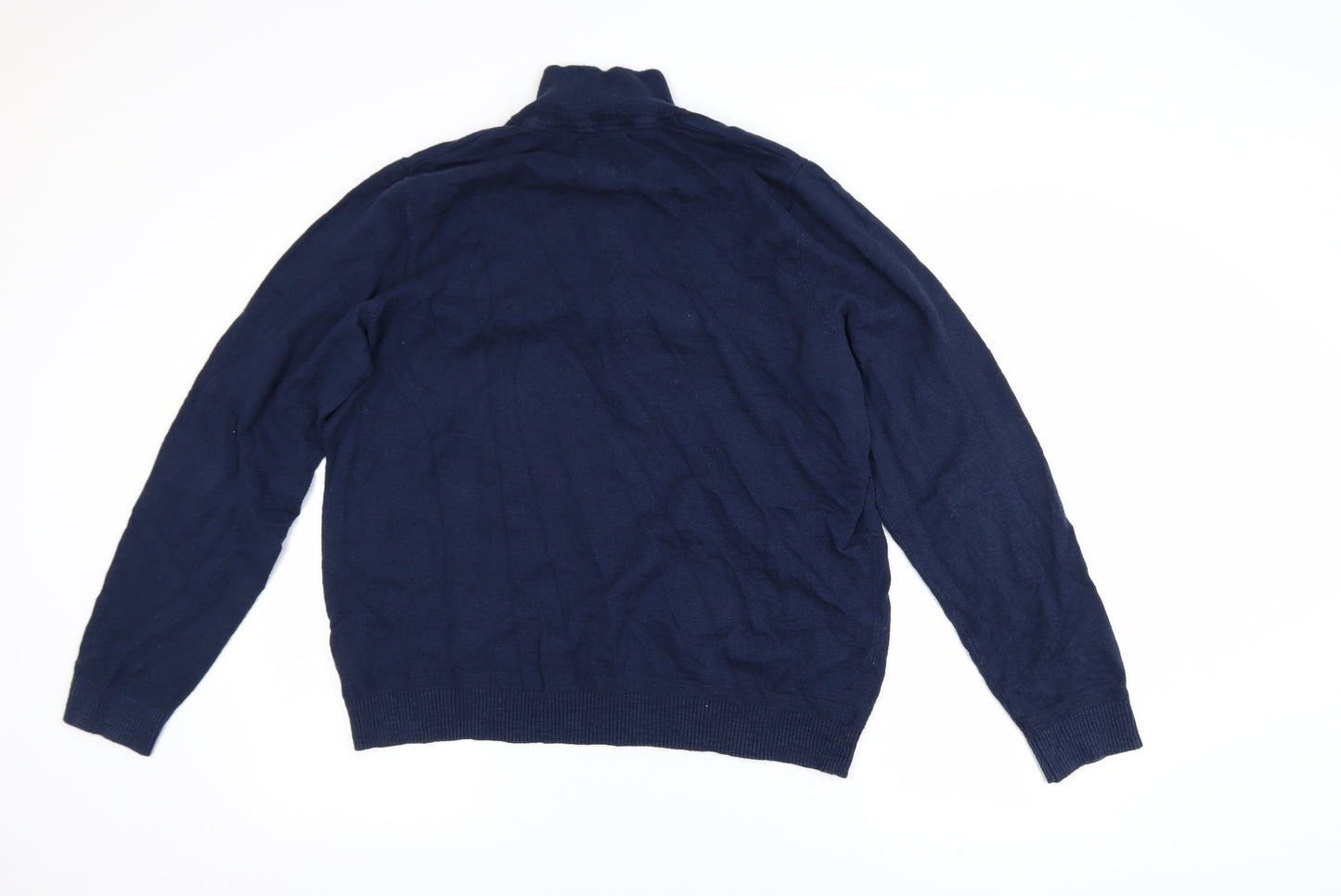 Fat Face Men’s Blue 1/2 Zip Cotton Wool Jumper XL Regular Knit