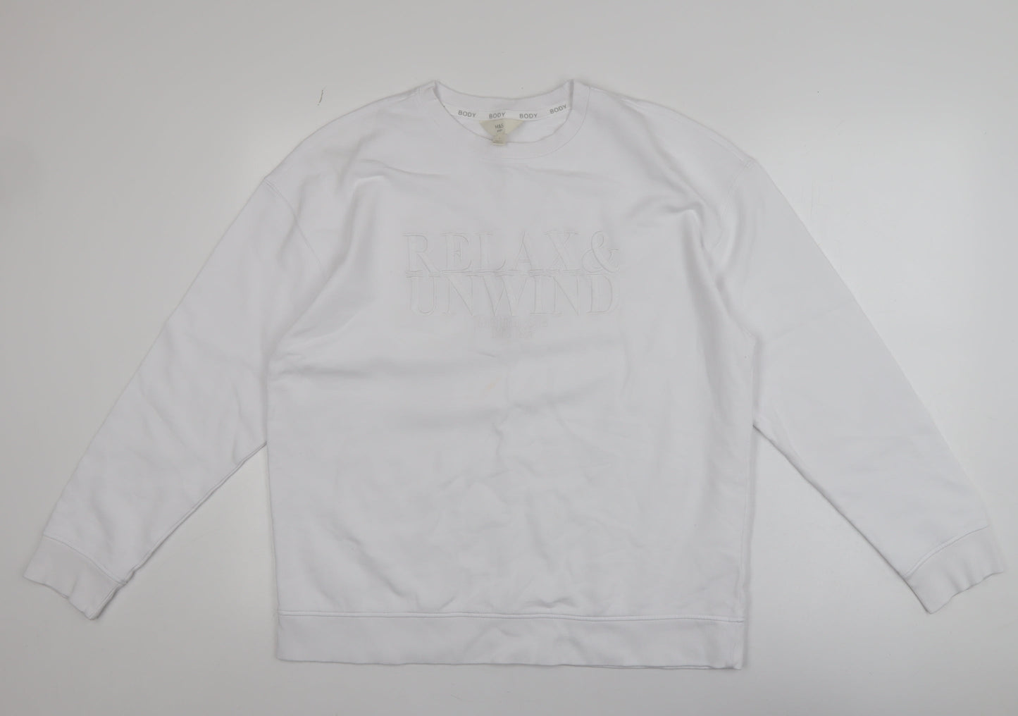 Marks and Spencer Women White Relax & Unwind Pullover Sweatshirt L
