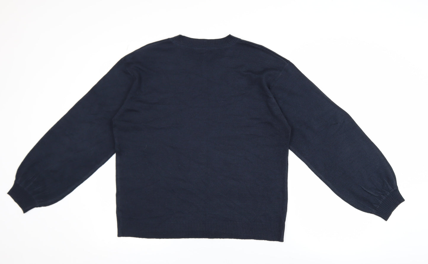 Next Women Blue Beaded Acrylic Crew Neck Pullover Jumper M