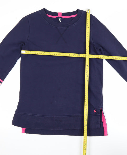 Joules Womens Blue Rainbow Stripe Cotton Crew Neck Jumper UK 8