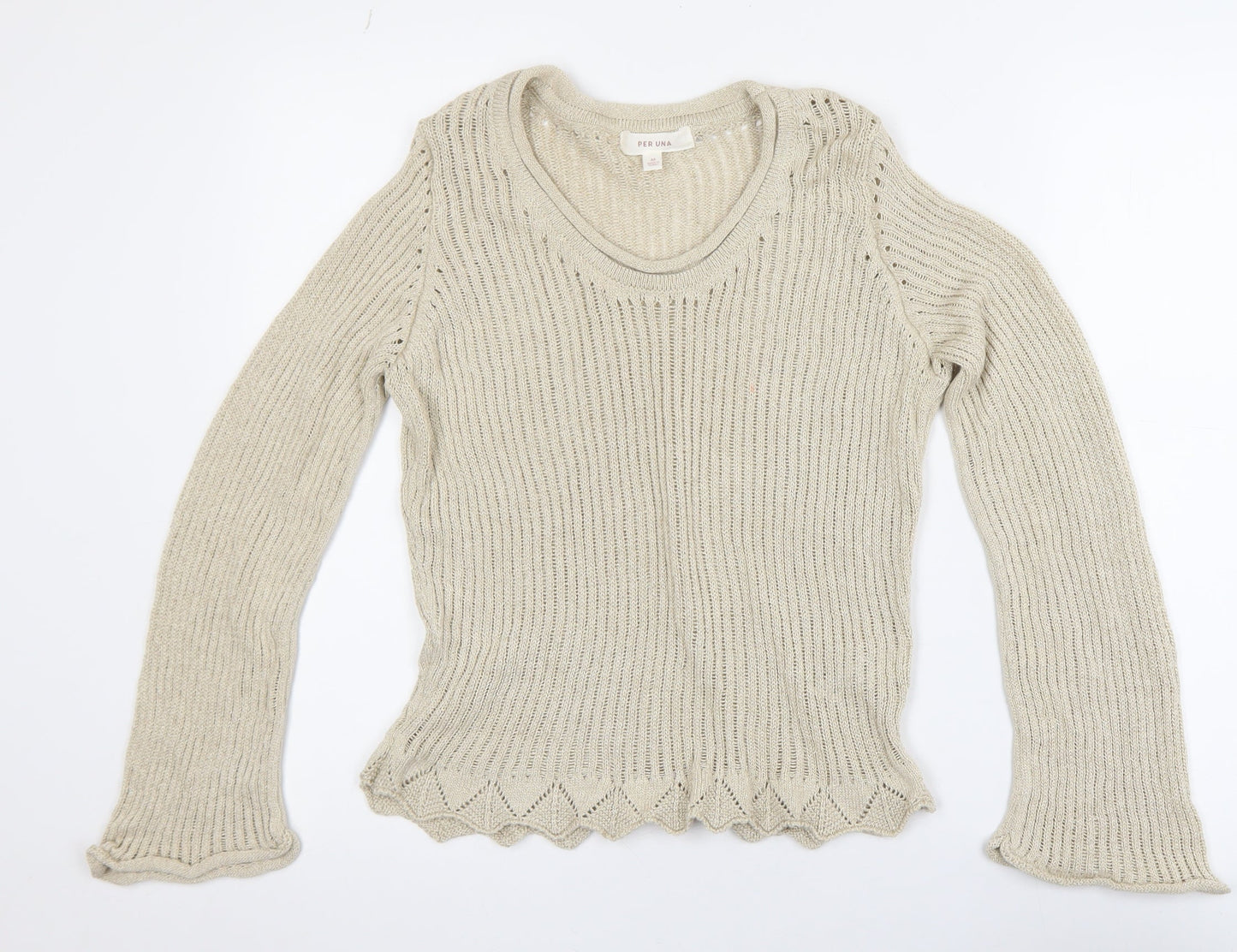 Marks and Spencer Per Una Women Beige Knit Jumper M