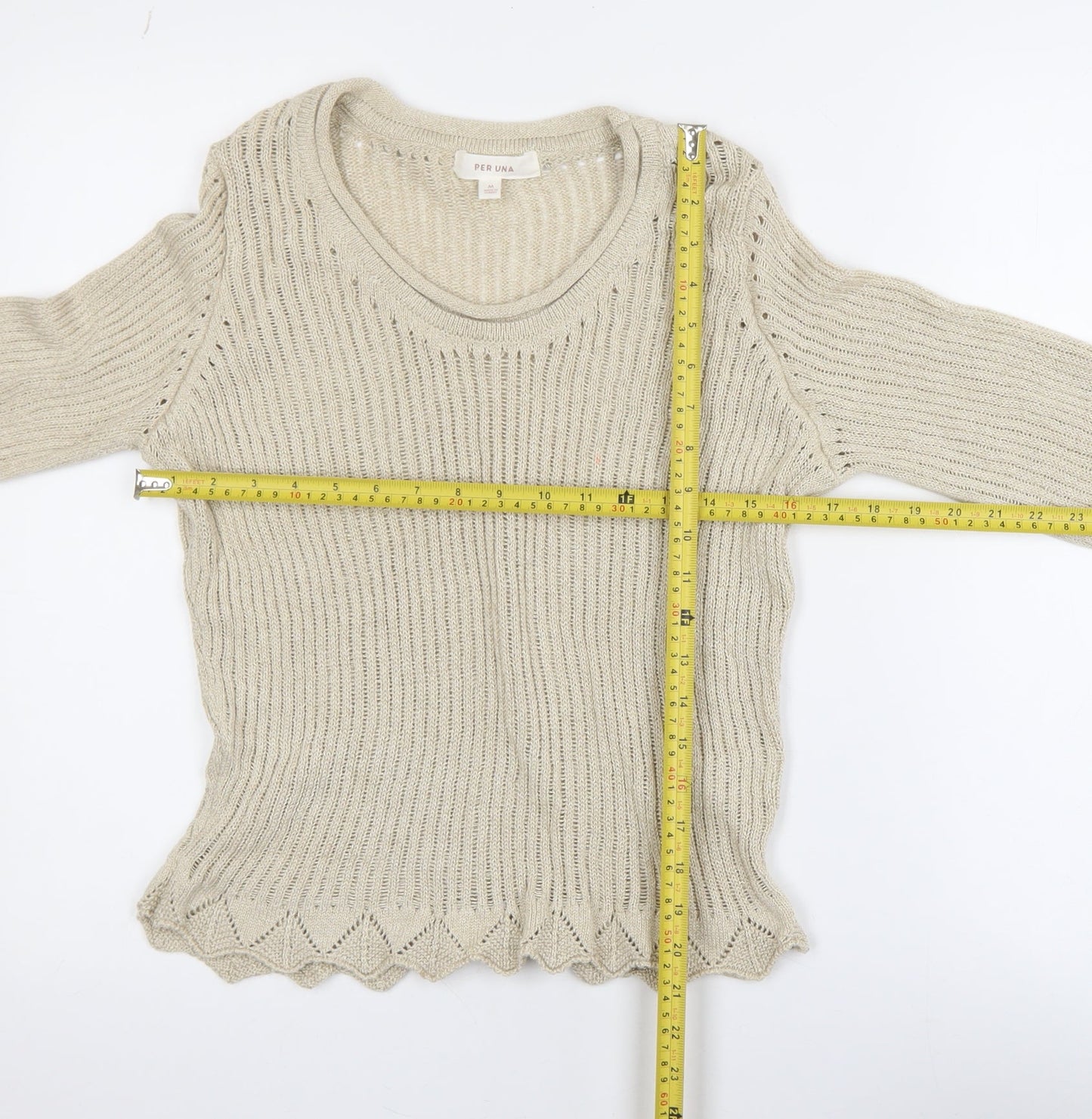 Marks and Spencer Per Una Women Beige Knit Jumper M