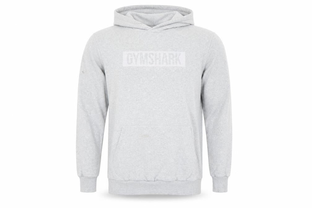 Gymshark Mens Grey Pullover Hoodie Size S Regular Fit Fleece Logo