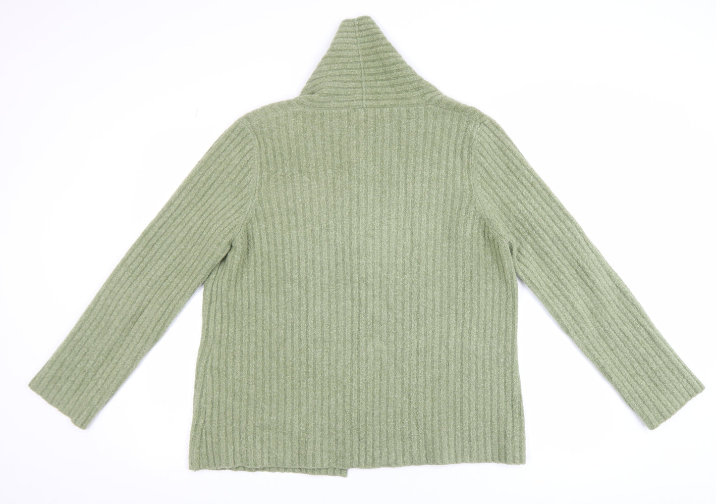 Dash Women’s Green Ribbed Knit Long Sleeve Cardigan Size 16