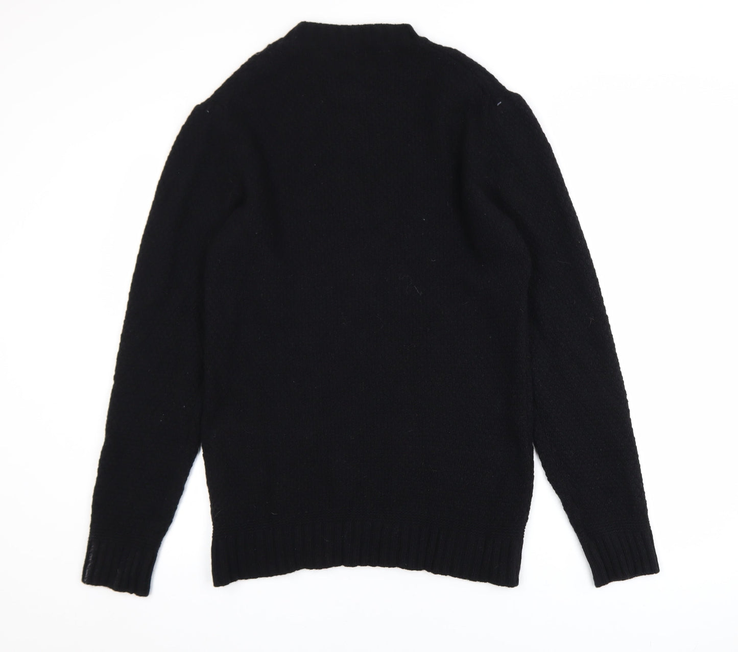 Brunella Gori Men's Black Wool Knit Crew Neck Pullover Jumper L