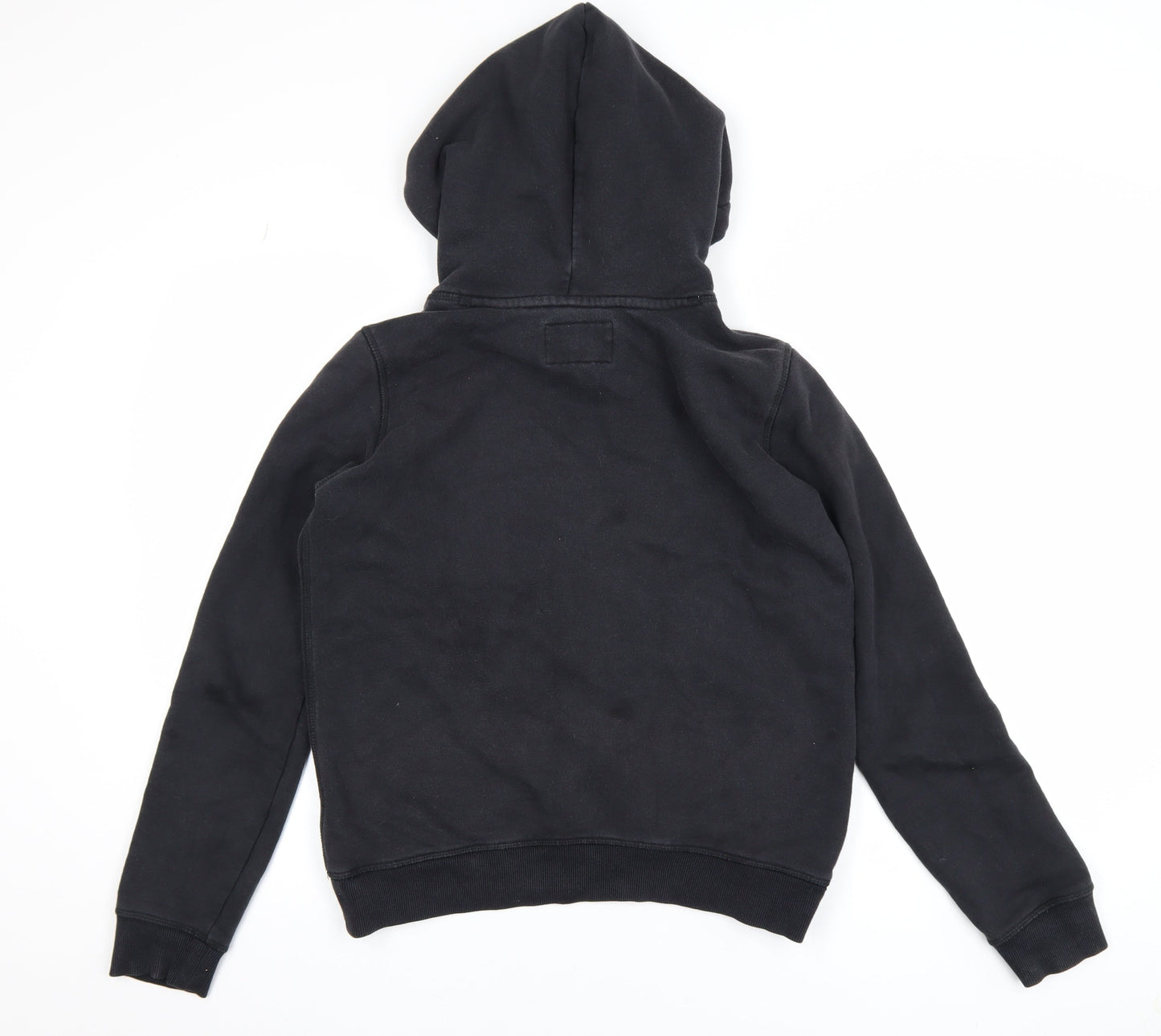 Jack Wills Womens Black Size 8 Pullover Hoodie with Logo Print