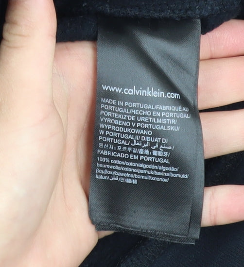 Calvin Klein Jeans Womens Black Small Pullover Hoodie 100% Cotton