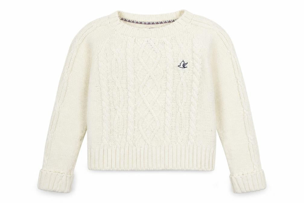 SoulCal & Co Women Ivory Cable-Knit Jumper Size 8 Classic Knitwear
