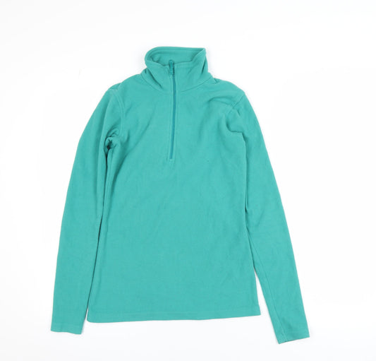 Mountain Warehouse Womens Green XXS 1/2 Zip Fleece Pullover Sweatshirt