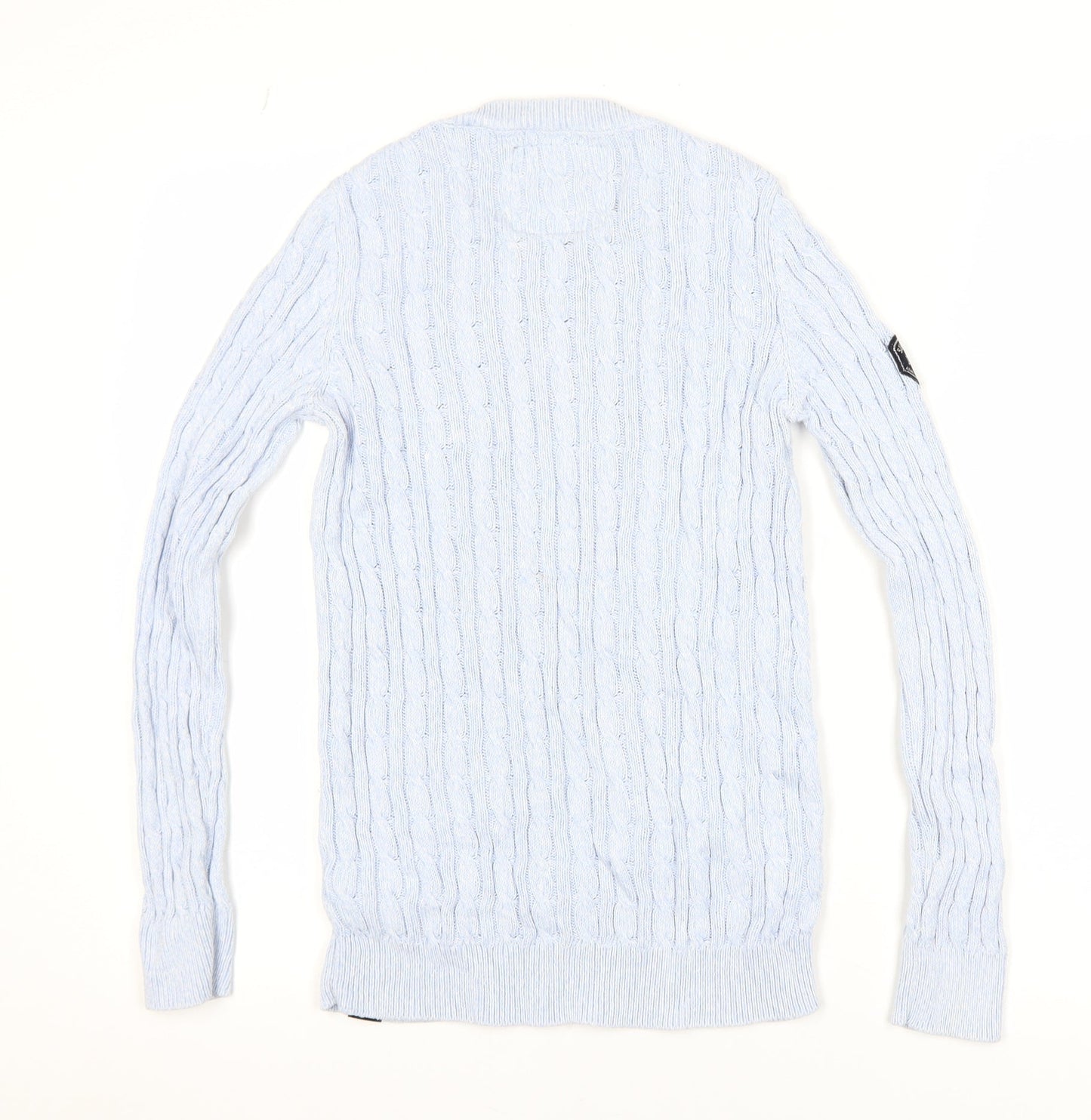 Superdry Womens Blue Cable Knit Cotton Jumper Size 10