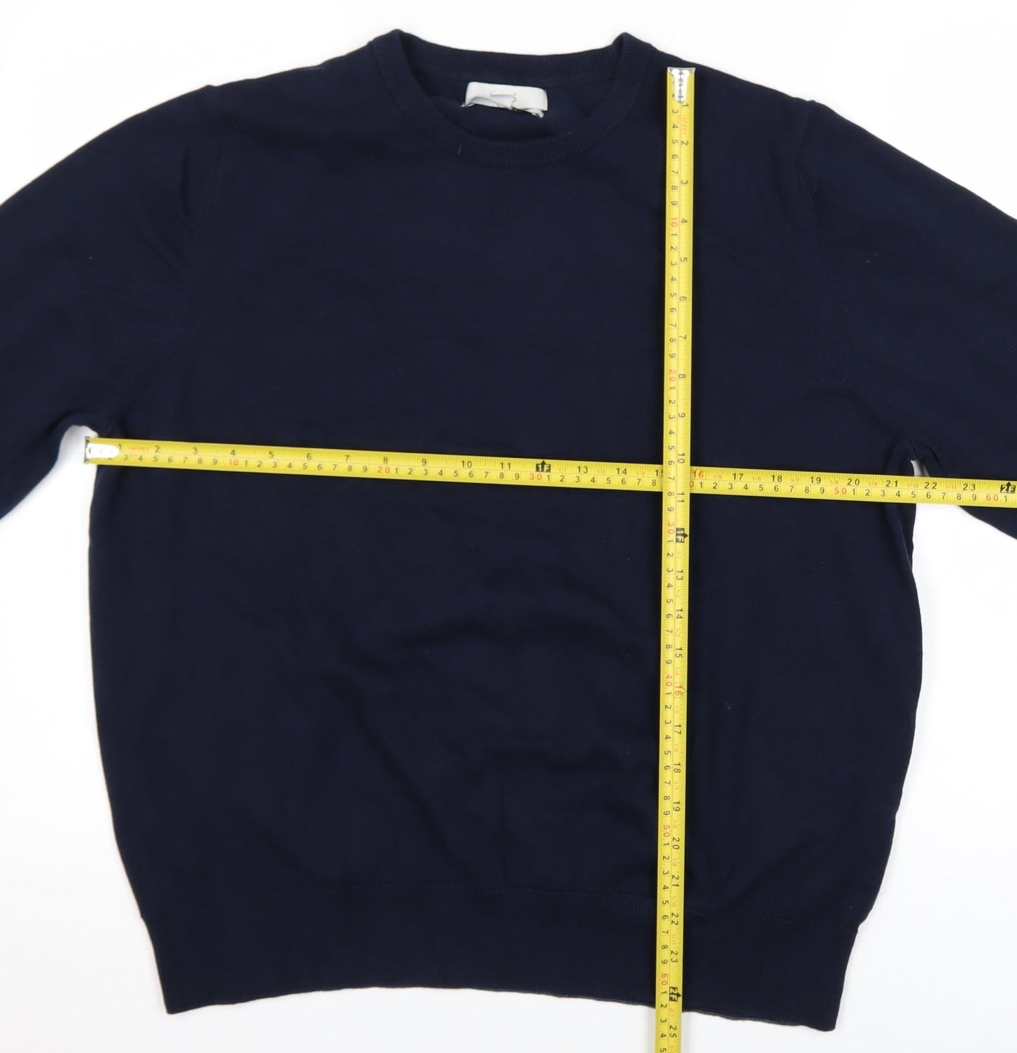 Marks and Spencer Men's Blue 2XL Pure Cotton Crew Neck Jumper