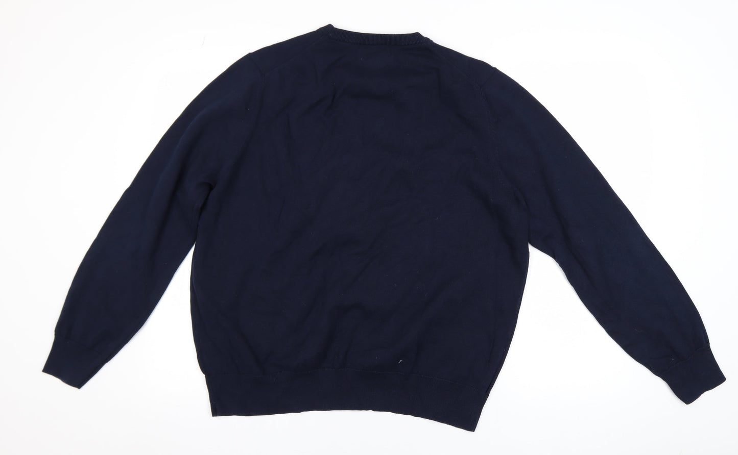 Marks and Spencer Men's Blue 2XL Pure Cotton Crew Neck Jumper
