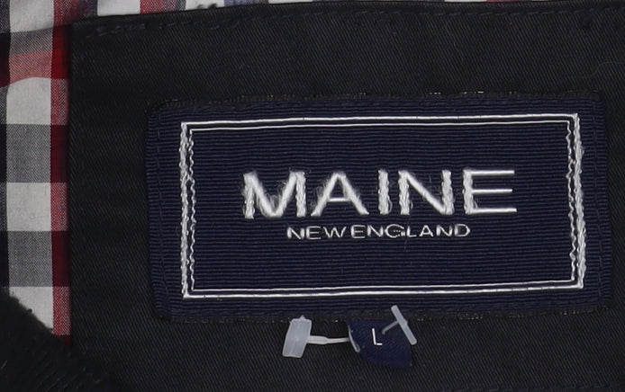 Maine New England Men's Black Bomber Jacket L Classic Twill Full Zip