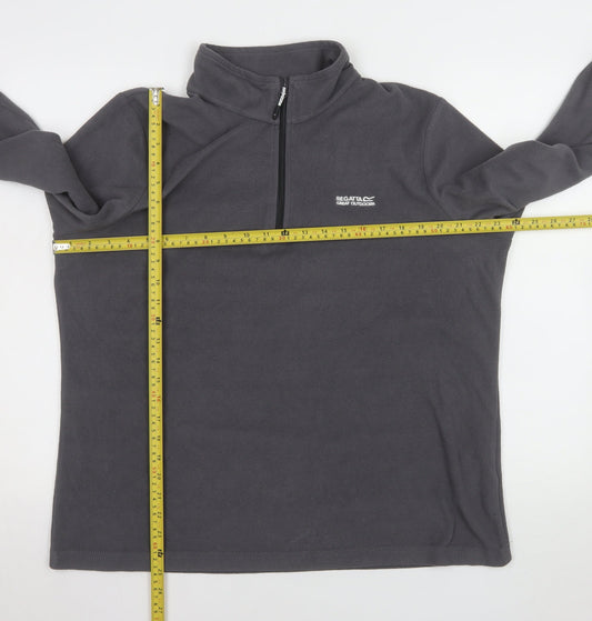 Regatta Great Outdoors Women’s Grey Fleece Pullover UK 18 1/4 Zip Sweatshirt