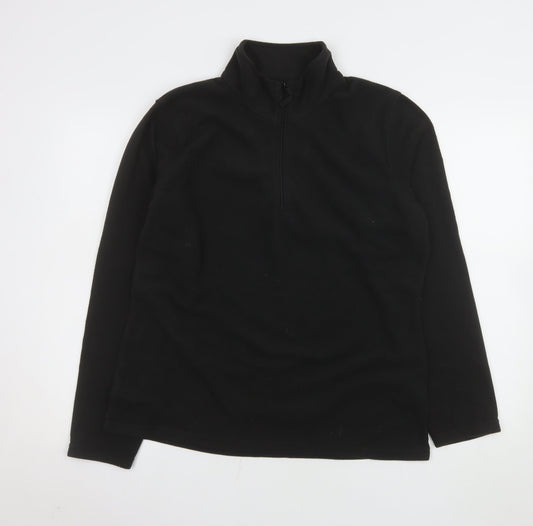 Mountain Warehouse Men’s Black Fleece Pullover Sweatshirt L