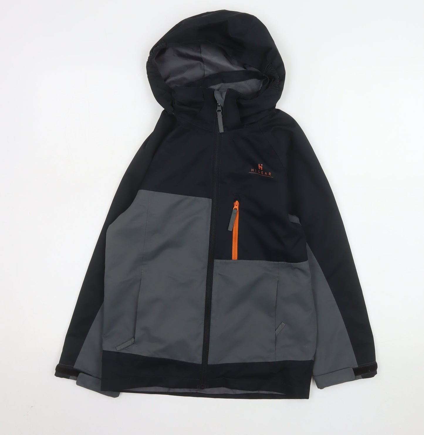 Hi Gear Boys Black Waterproof Hooded Softshell Rain Jacket 7-8 Years