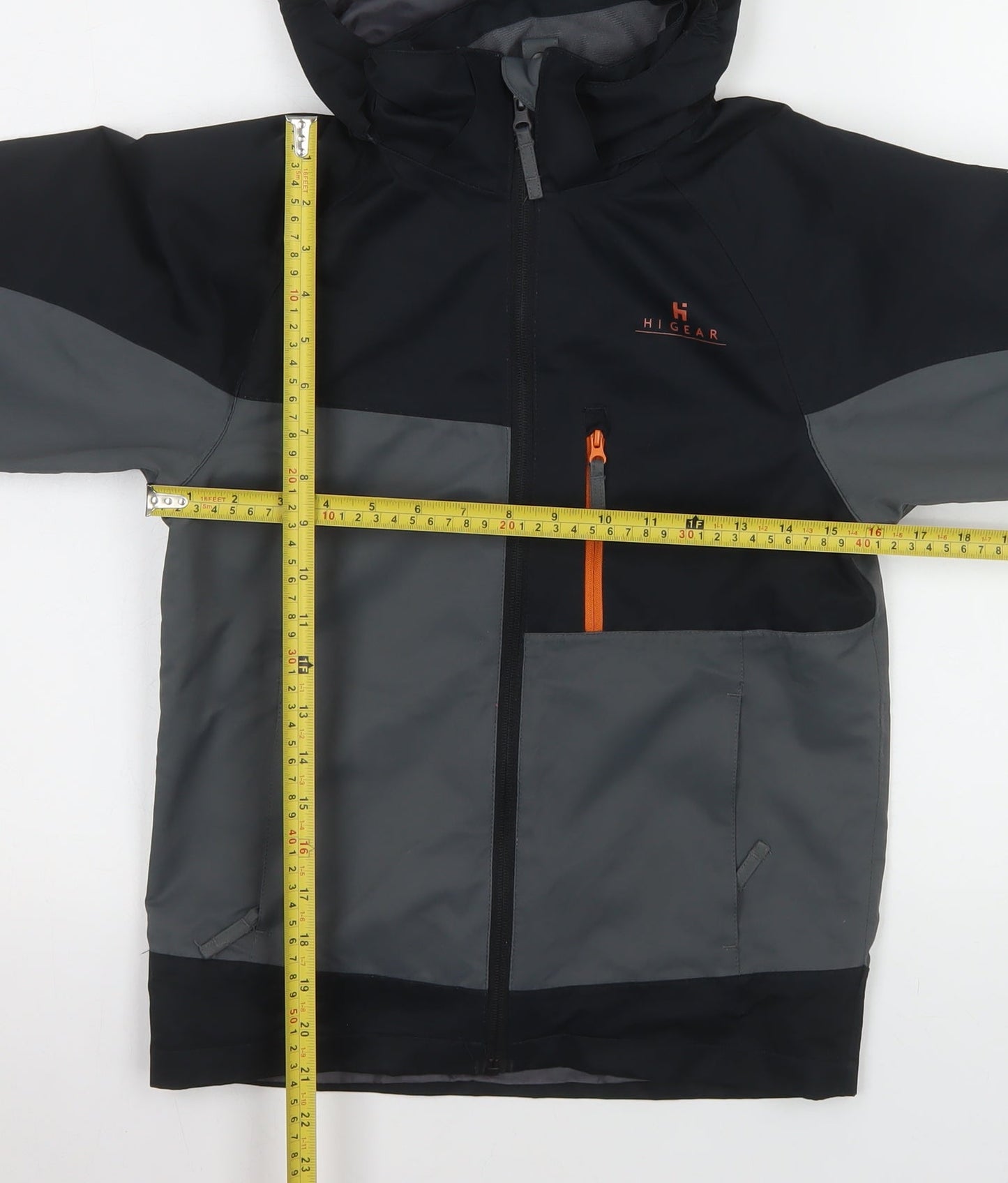 Hi Gear Boys Black Waterproof Hooded Softshell Rain Jacket 7-8 Years