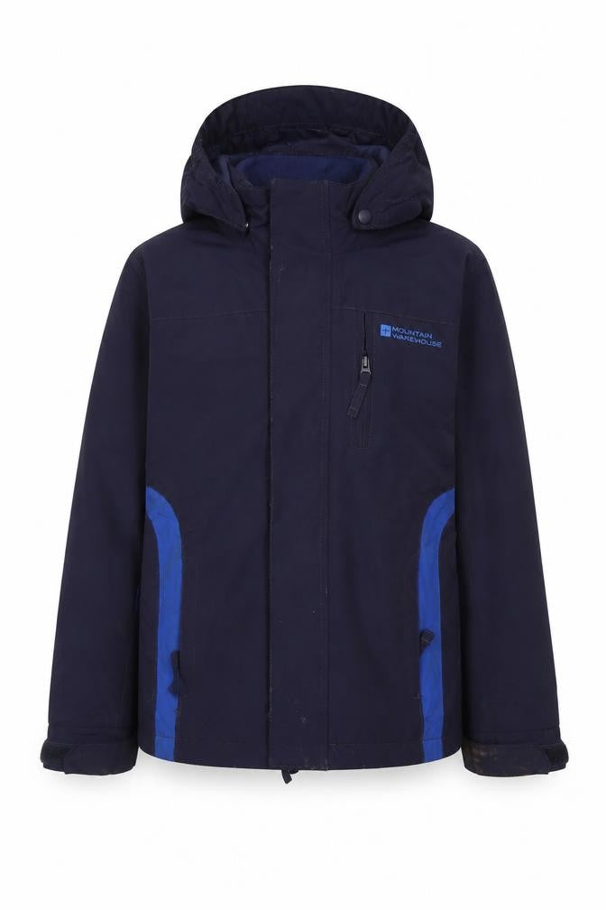 Mountain Warehouse Boys Blue Waterproof Hooded Rain Coat Jacket 5-6 Years
