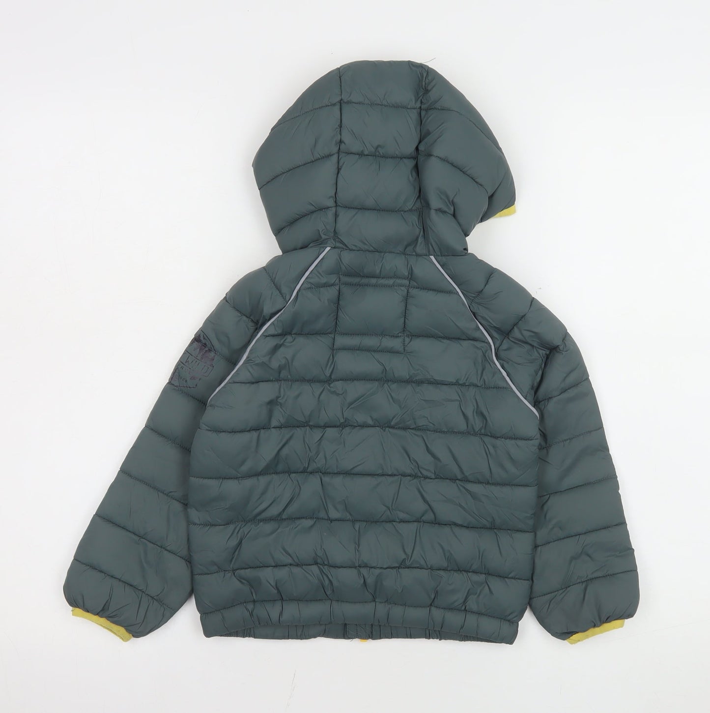 FatFace Boys Green Hooded Puffer Jacket 3-4 Years Nylon Winter Coat
