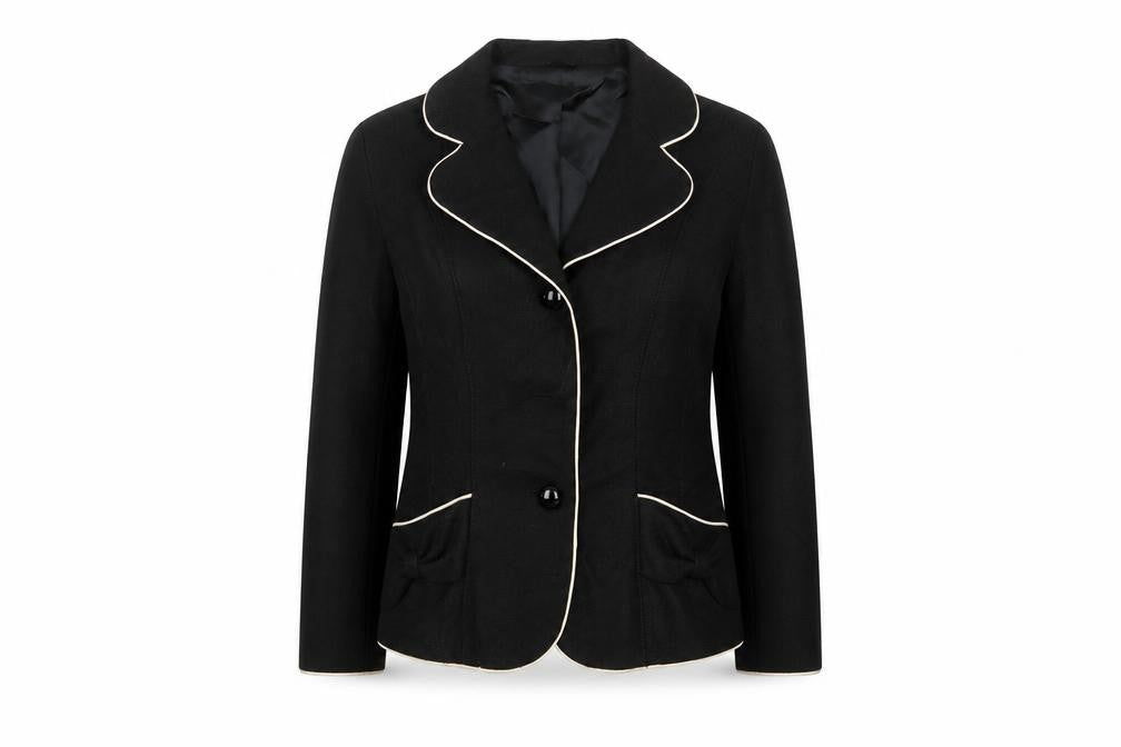 Hobbs Women Black Regular Fit Single-Breasted Blazer Size 12