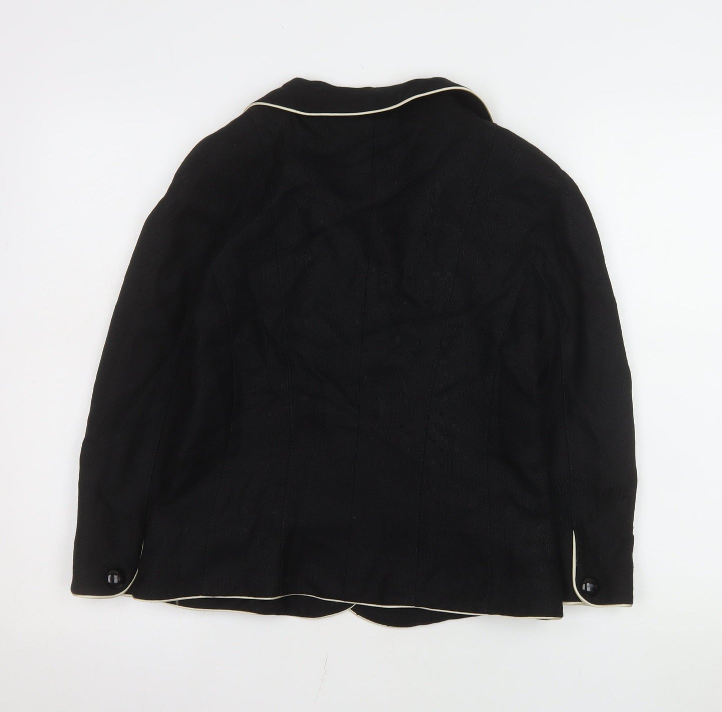 Hobbs Women Black Regular Fit Single-Breasted Blazer Size 12