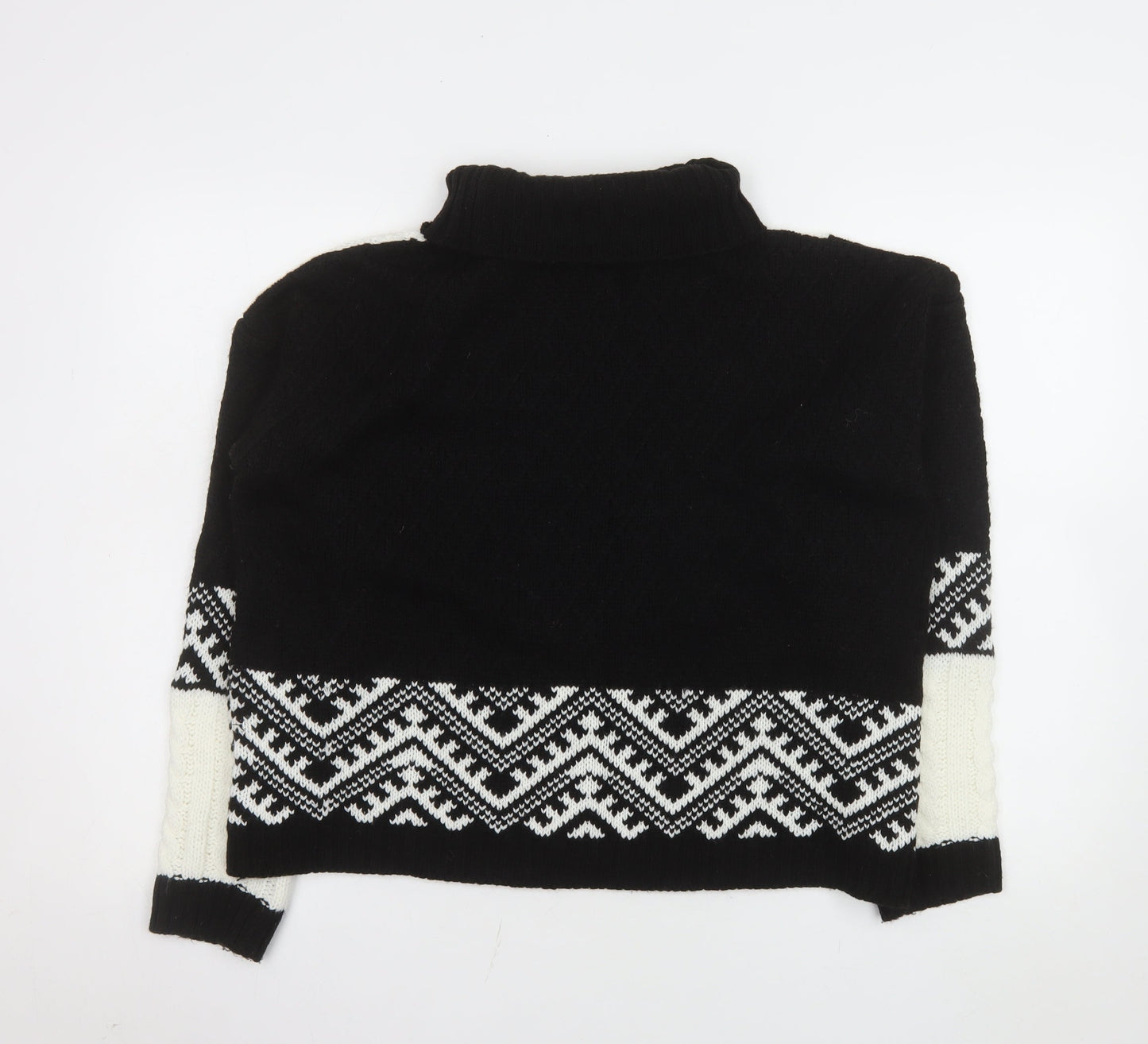 Select Women’s Black Roll Neck Cable-Knit Jumper Size 14