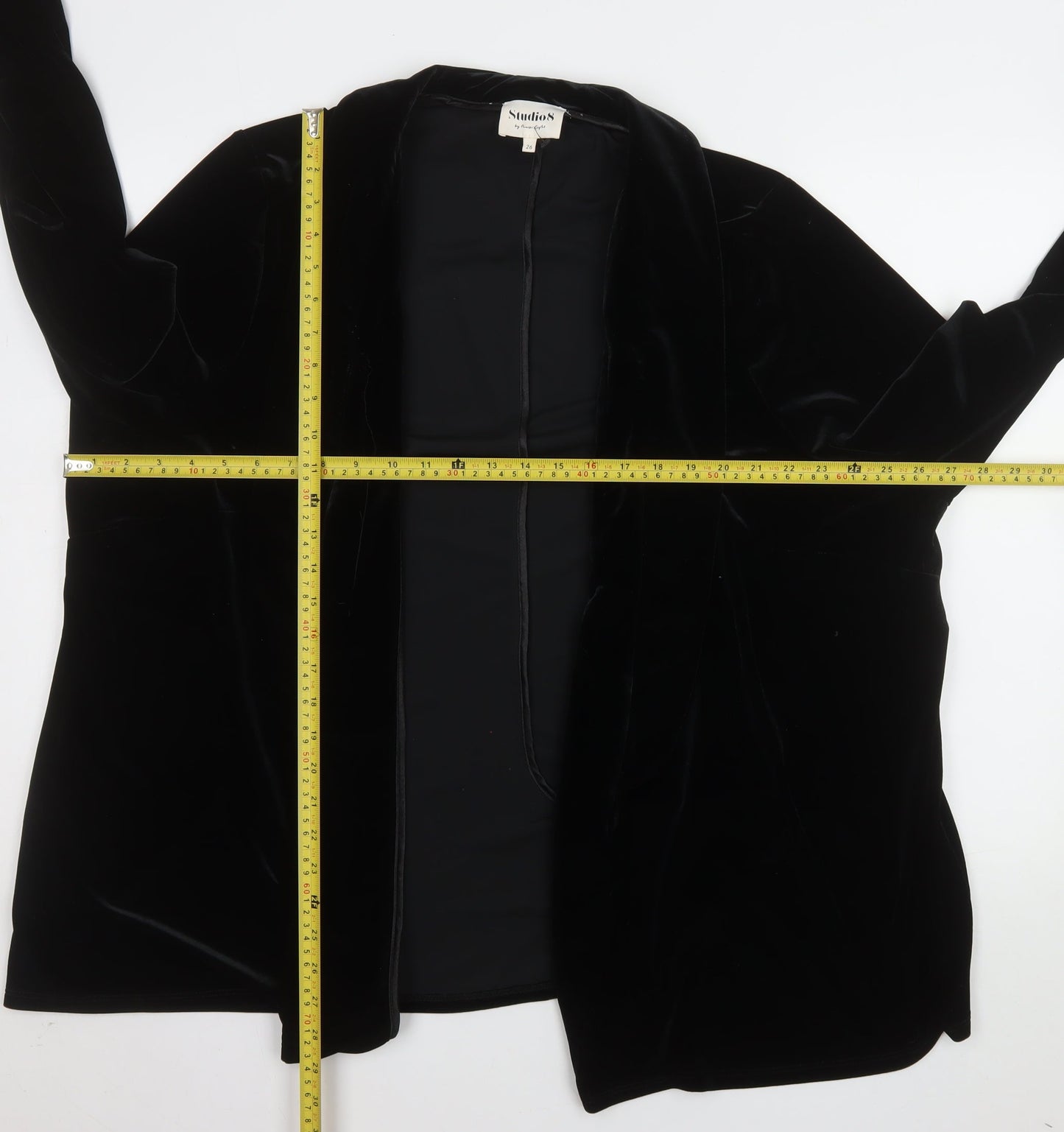 Studio 8 by Phase Eight Women Black Velvet Blazer Jacket Size 26