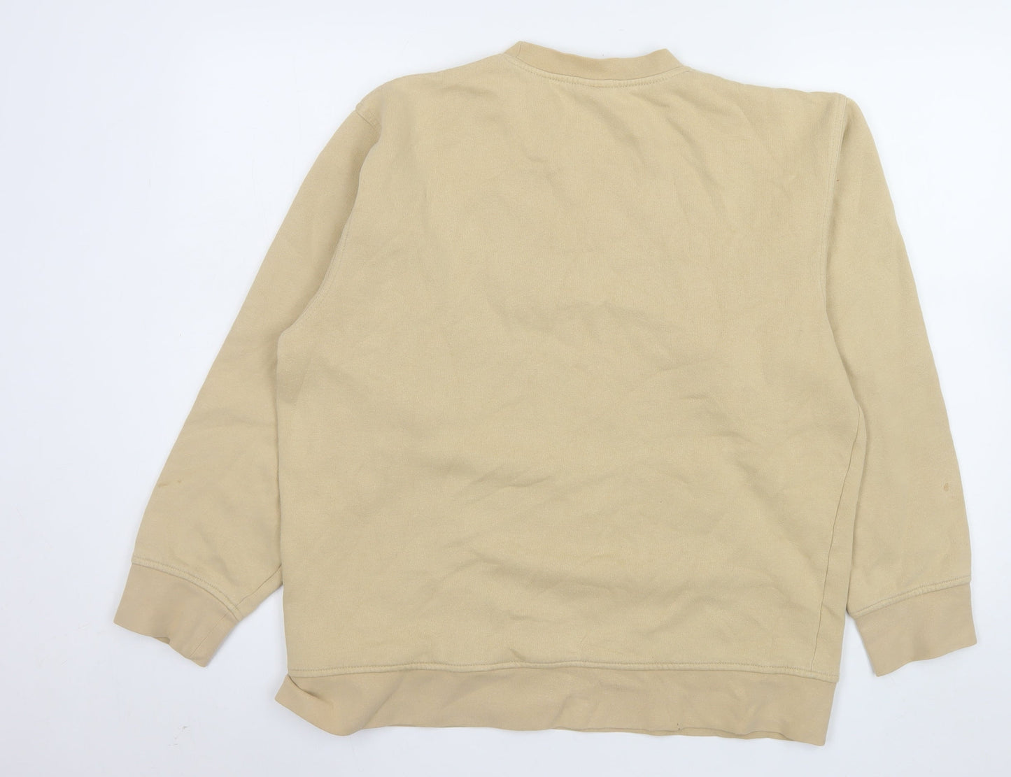 Nike Men's Beige Pullover Sweatshirt M BG Logo Fleece Casual Top