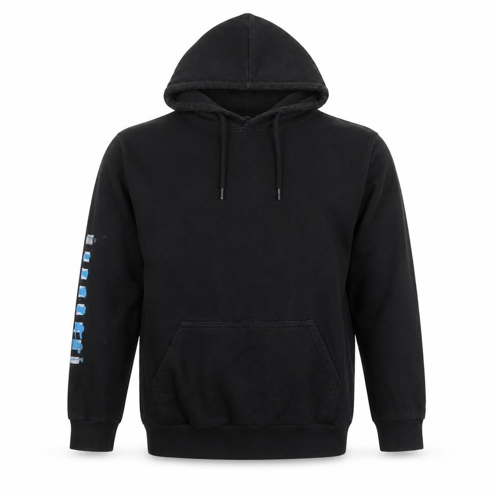 boohooMAN Men's Black Graphic 'Good Vibes Only' Pullover Hoodie S