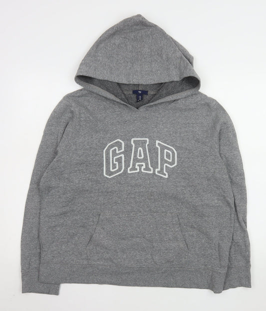 GAP Men’s Grey XL Pullover Logo Hoodie Jersey Cotton Blend
