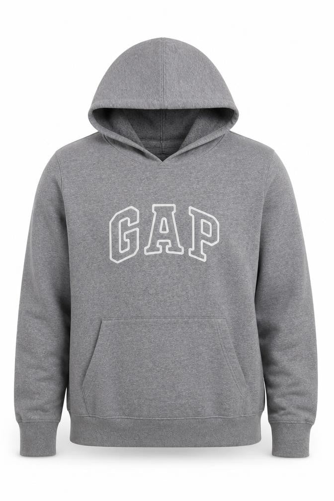 GAP Men’s Grey XL Pullover Logo Hoodie Jersey Cotton Blend