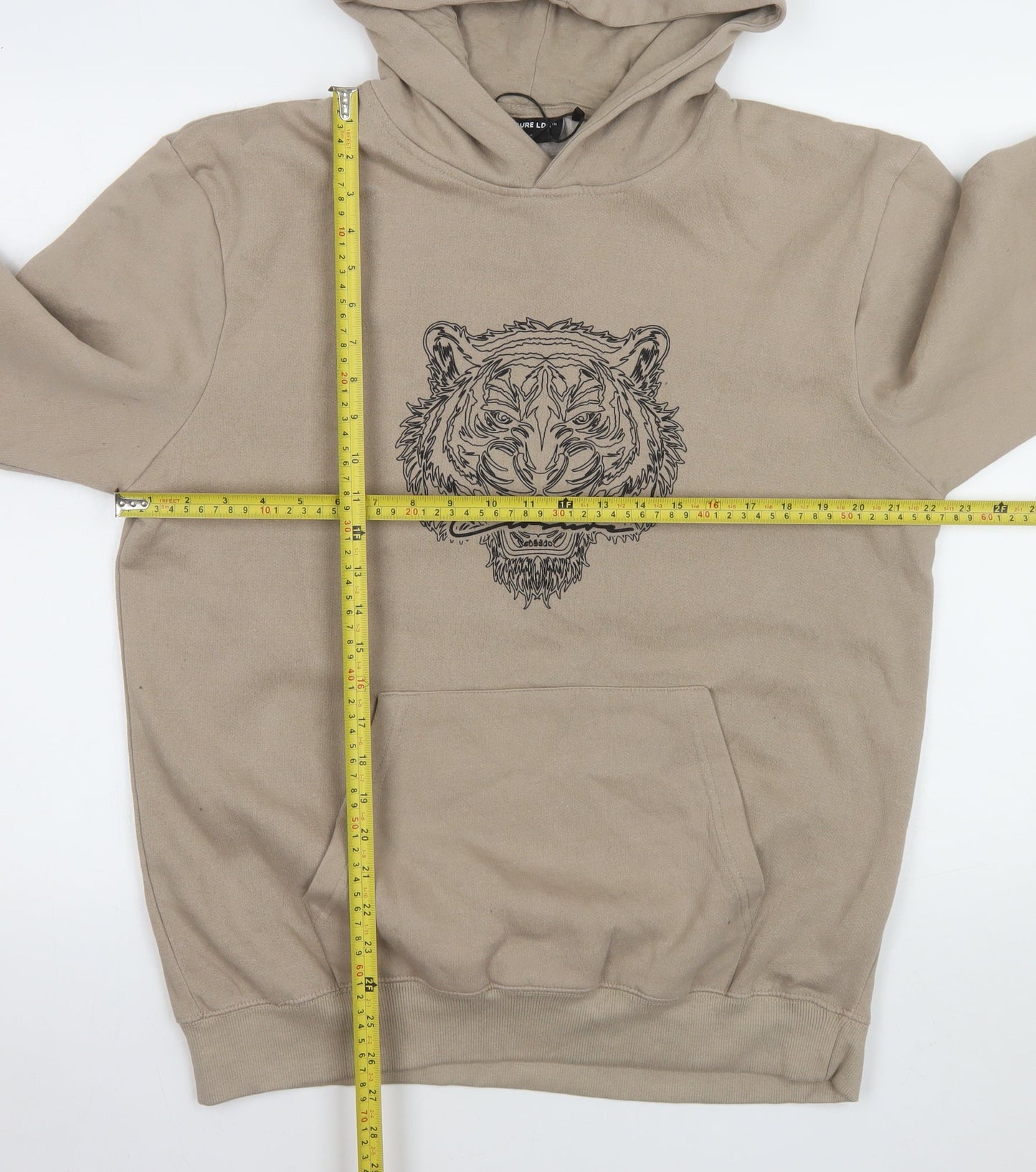 Closure LDN Men’s Beige Tiger Graphic Pullover Hoodie XL