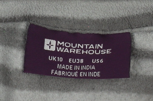 Mountain Warehouse Women Grey Striped 1/2 Zip Fleece Sweatshirt UK 10