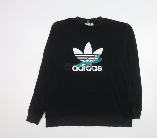 Adidas Men's Black Graphic Pullover Sweatshirt Medium