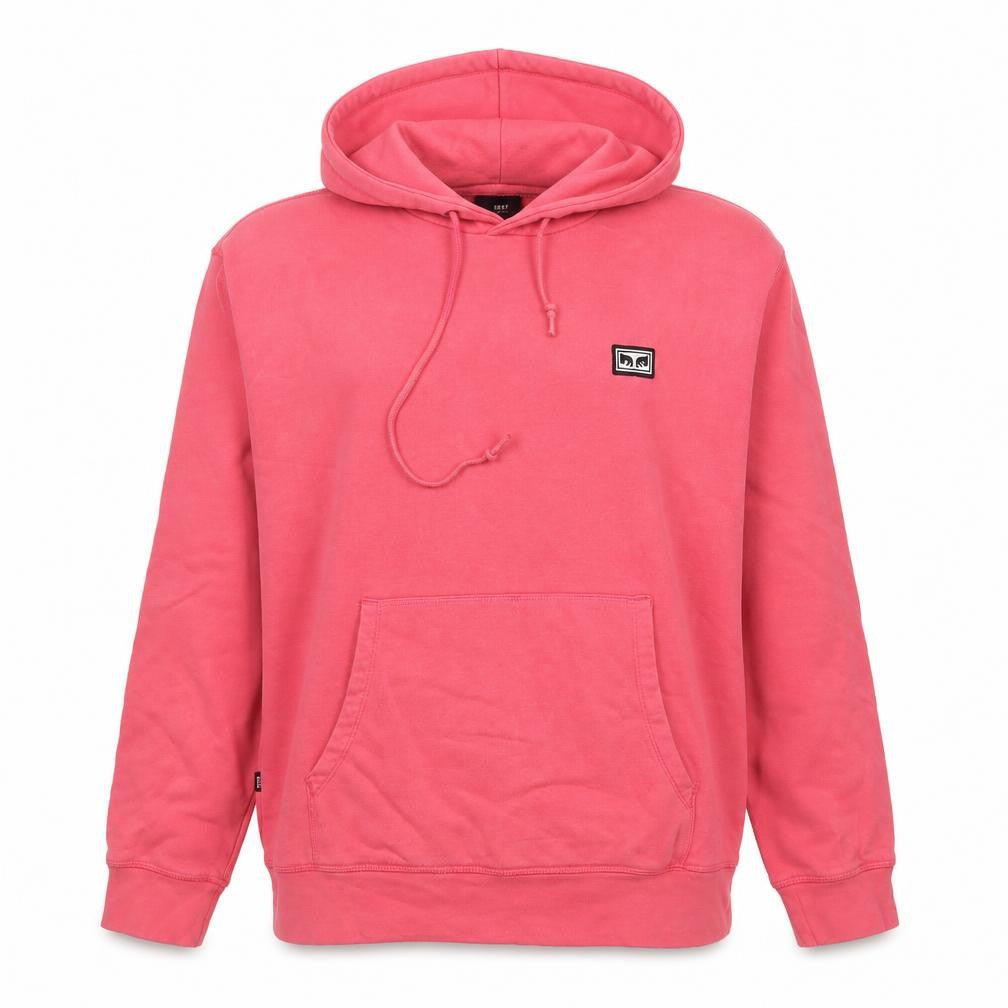 Obey Women Pink Pullover Hoodie Cotton Blend M Logo Style