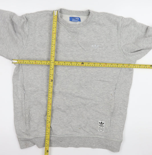 Adidas Men's Grey Crew Neck Pullover Sweatshirt Size S