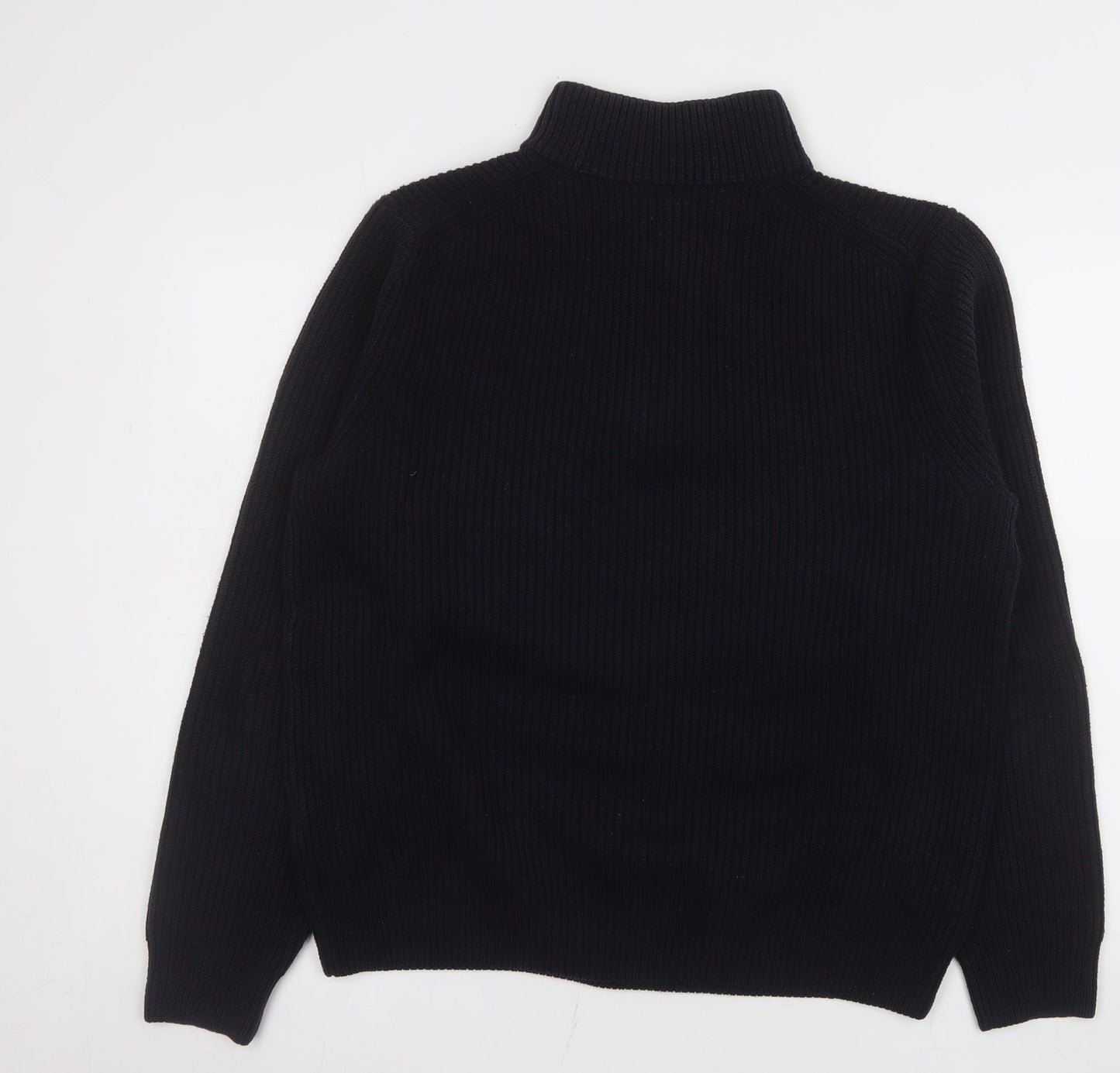 Uniqlo Men’s Black L 1/4 Zip Knit Sweatshirt High Neck