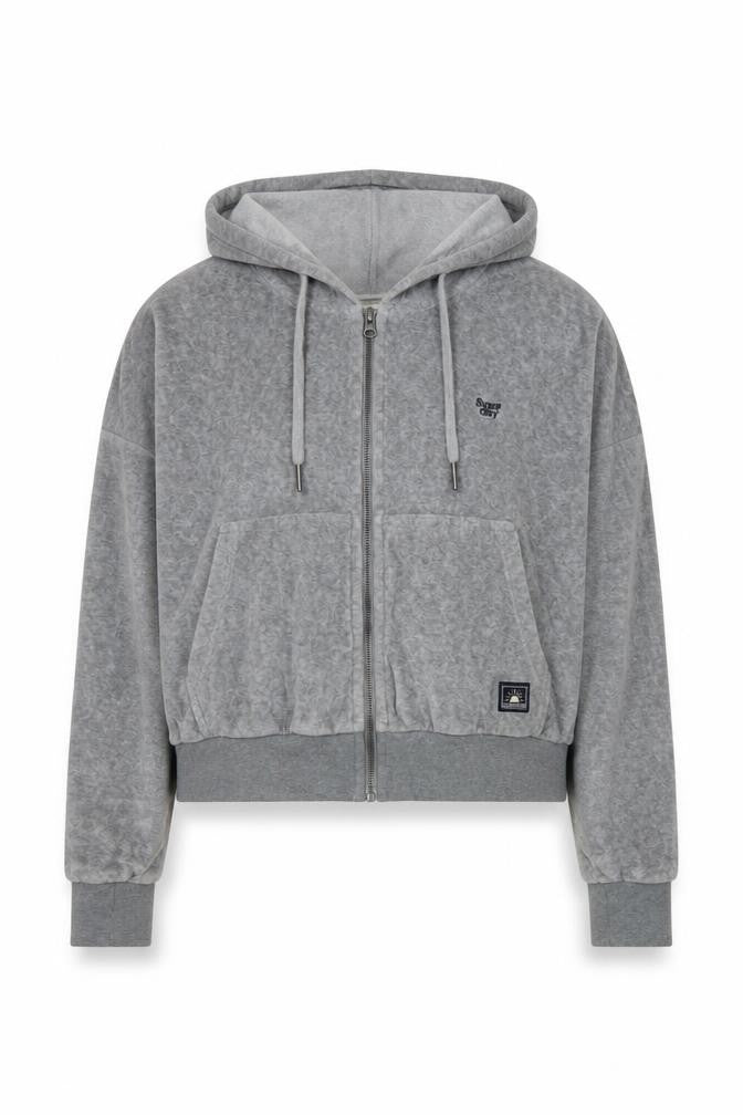 Superdry Womens Grey Relaxed Fit Hooded Zip Jacket Size 16