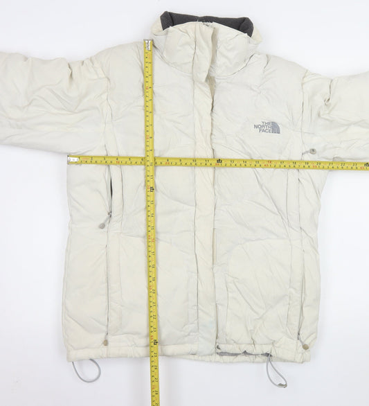 The North Face Womens White L Puffer Jacket Down Insulated Winter Coat