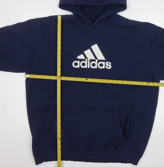 Adidas Men's Blue XL Pullover Hoodie Sports Fleece Sweatshirt