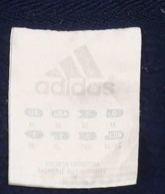 Adidas Men's Blue XL Pullover Hoodie Sports Fleece Sweatshirt