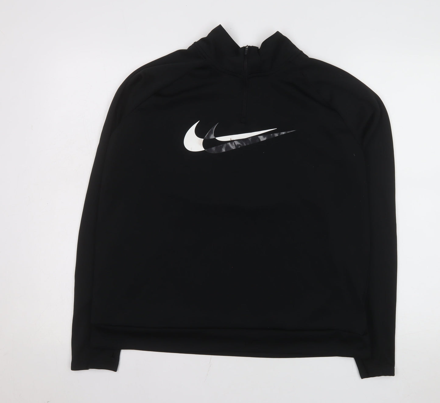 Nike Womens Black Dri-FIT 1/4 Zip Track Jacket Size L