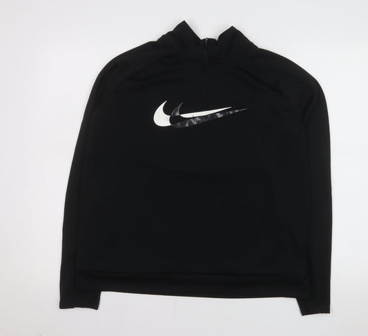 Nike Womens Black Dri-FIT 1/4 Zip Track Jacket Size L