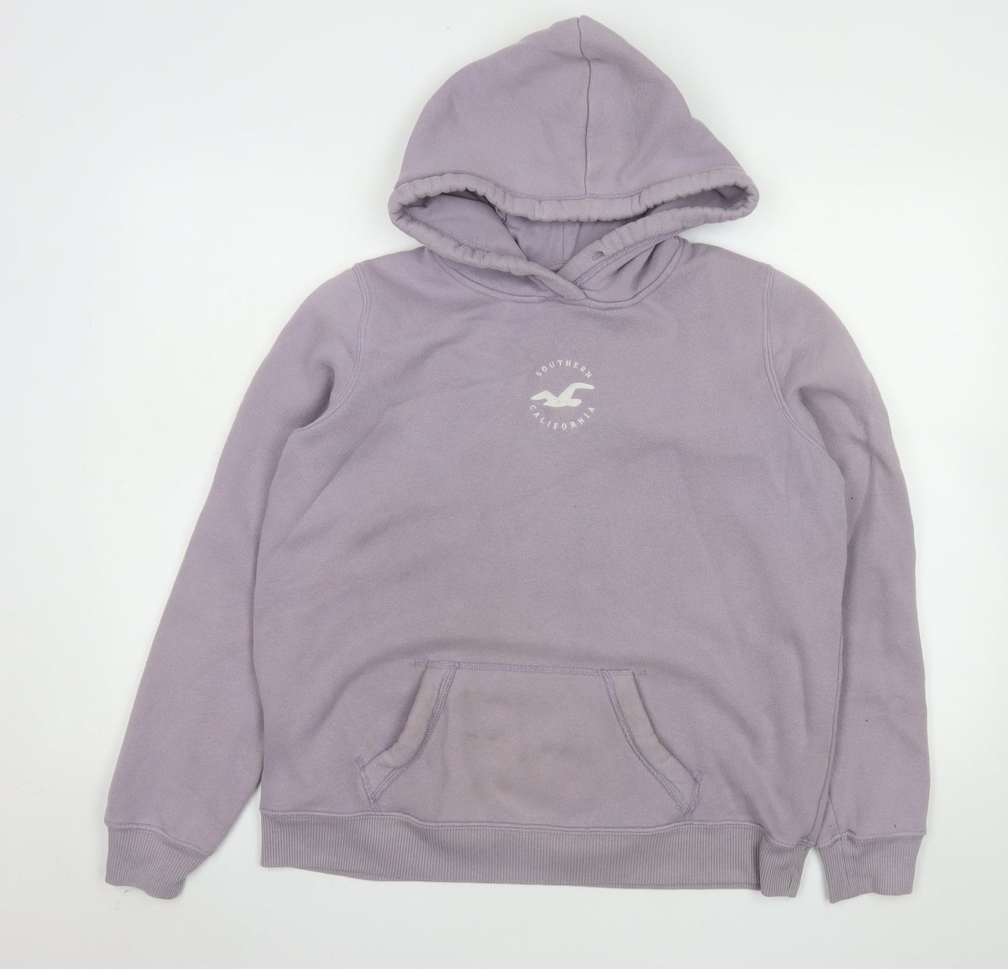 Hollister Women Lavender Hoodie L Pullover Cotton Blend Casual
