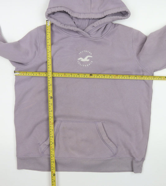 Hollister Women Lavender Hoodie L Pullover Cotton Blend Casual