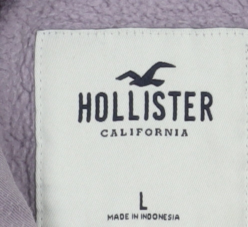 Hollister Women Lavender Hoodie L Pullover Cotton Blend Casual
